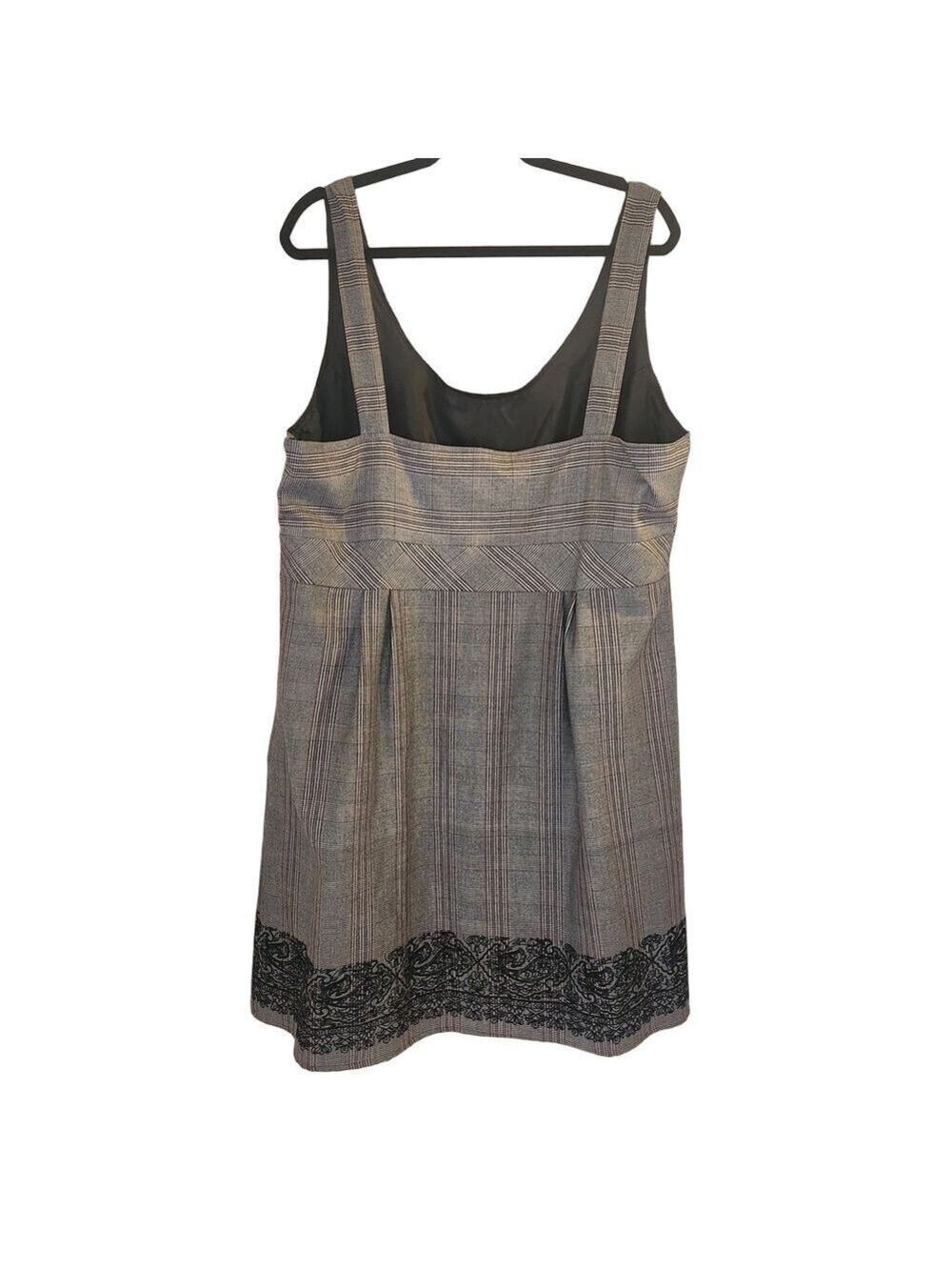 Elementz Women's Dress 2x Babydoll Mini Black White Red Plaid Academia Paisley - Picture 6 of 16